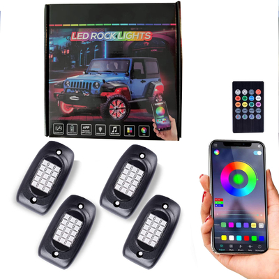 Αγορά DC 12V Stable RGB Rock Lights With Remote Control 8Pcs Neon Underglow ηλεκτρονική κατασκευή