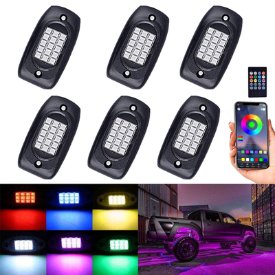 Αγορά 6 Pods Truck RGB LED Rock Lights , Πολύχρωμο RGB Rock Light Kit ηλεκτρονική κατασκευή