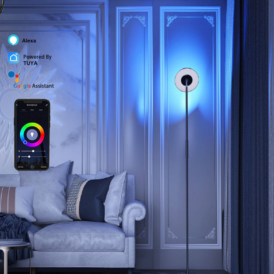 Γωνιακός λαμπτήρας πολλαπλών σκηνικών DC 24 V RGB , Φωτιστικό δαπέδου με φωνητικές εντολές LED RGB