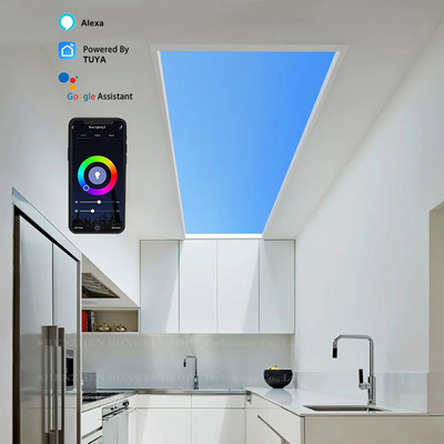 Φωνητικός έλεγχος 60x60 Natural Artificial LED Skylight 100W CCT 6500K