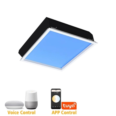 Τετράγωνο 600x600 LED Τεχνητός φεγγίτης 110V Tuya WIFI Φωνητικός έλεγχος