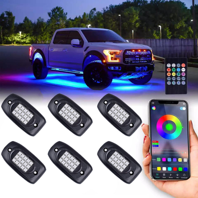 IP68 Αδιάβροχο RGB Πολύχρωμο Rock Lights Ασύρματο έλεγχο Bluetooth
