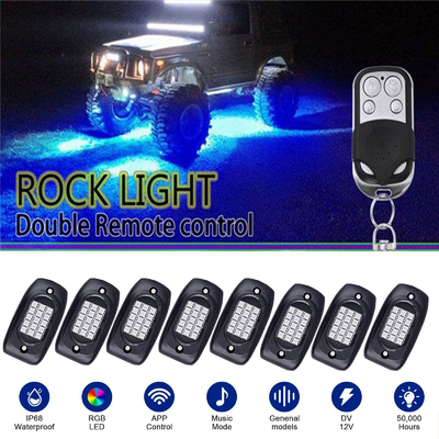 Multi Scene 8 Pod RGB Rock Lights Σταθερός έλεγχος εφαρμογής με λειτουργία μουσικής