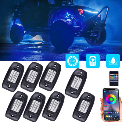 Χειροκίνητα Πολύχρωμα Φώτα Rock RGB Αδιάβροχα με Τηλεχειριστήριο
