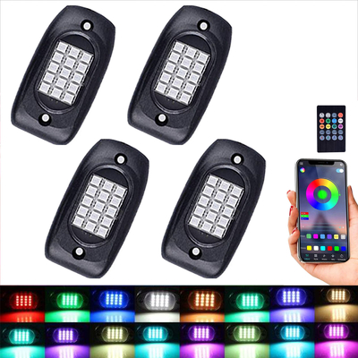 Πρακτικό αυτοκίνητο RGB Rock Lights Bluetooth Έλεγχος γωνίας φωτισμού 120 μοιρών