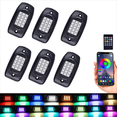 Ανθεκτικά στη σκόνη Multiscene LED Bluetooth Rock Lights, IP68 Αδιάβροχα RGB LED Pod Lights