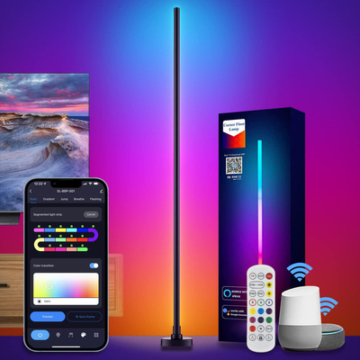 Σαλόνι Υπέρυθρες RGB Γωνιακό φωτιστικό δαπέδου Τηλεχειριστήριο με λειτουργία μουσικής
