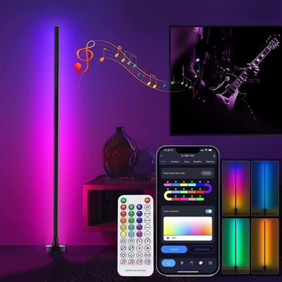Τηλεχειριστήριο LED RGB Γωνιακό φωτιστικό δαπέδου που αλλάζει χρώμα AC85V-265V