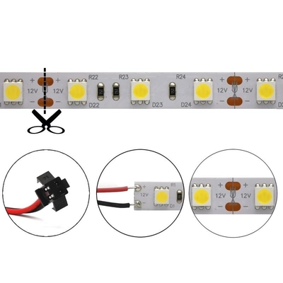 Πολύχρωμη κομμένη SMD 5050 RGB Λωρίδα LED 60LED/M Μήκος 100mm